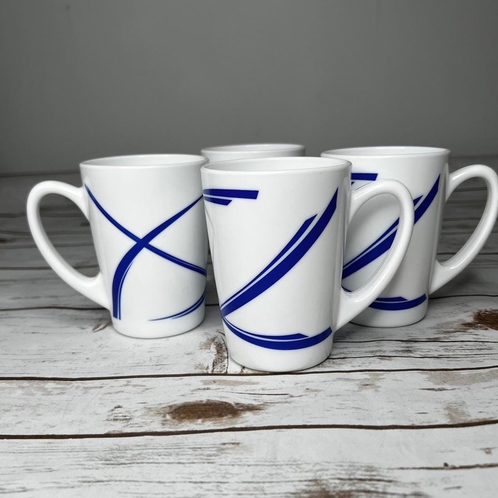 Arcopal France 4pc Luminarc Coffee Mug Set with Retro Abstract Design‎